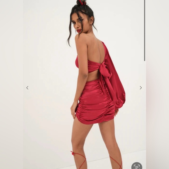 NWT- For Love And Lemons Mila Mini Dress Red - Picture 4 of 10